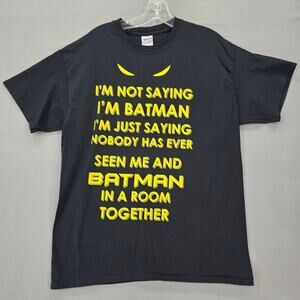 Batman Black T-Shirt Funny Graphic DC Comics Short Sleeves Crew Neck Mens Size L